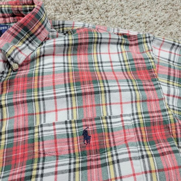 Polo Ralph Lauren Shirt Mens 2XL Colorful Button Down Plaid Blaire Long Sl Flaw* - Picture 3 of 10